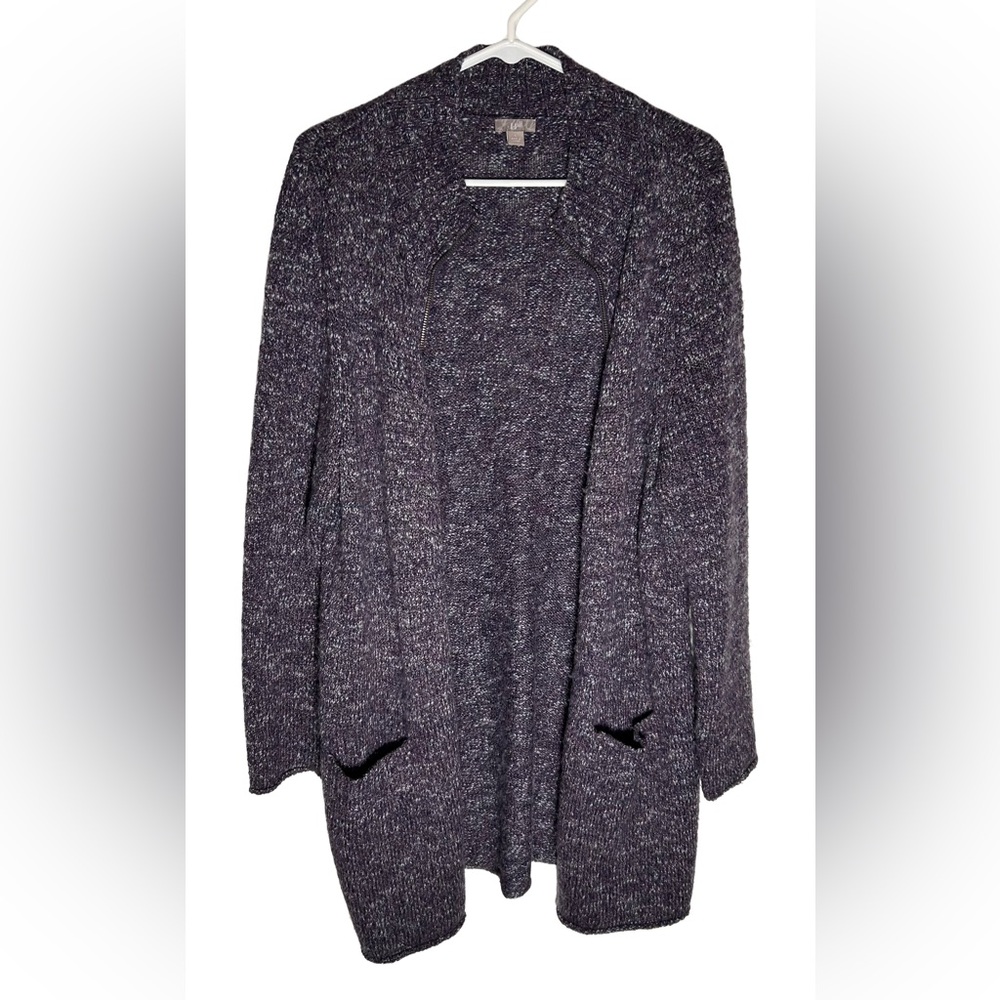 J. Jill Cozy Purple Knit Cardigan